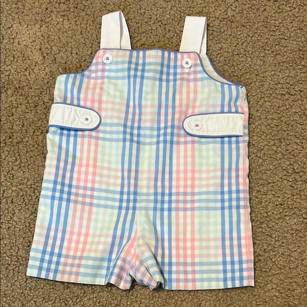 The Beaufort Bonnet Company Pastel Plaid Overalls